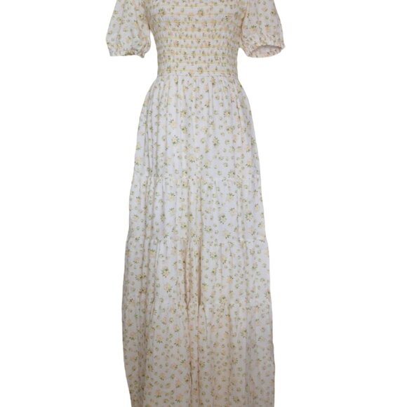 Light yellow Floral Maxi Dress - Picture 2 of 5